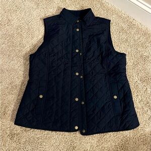 Talbots Navy Quilted Vest Size Large Never Worn